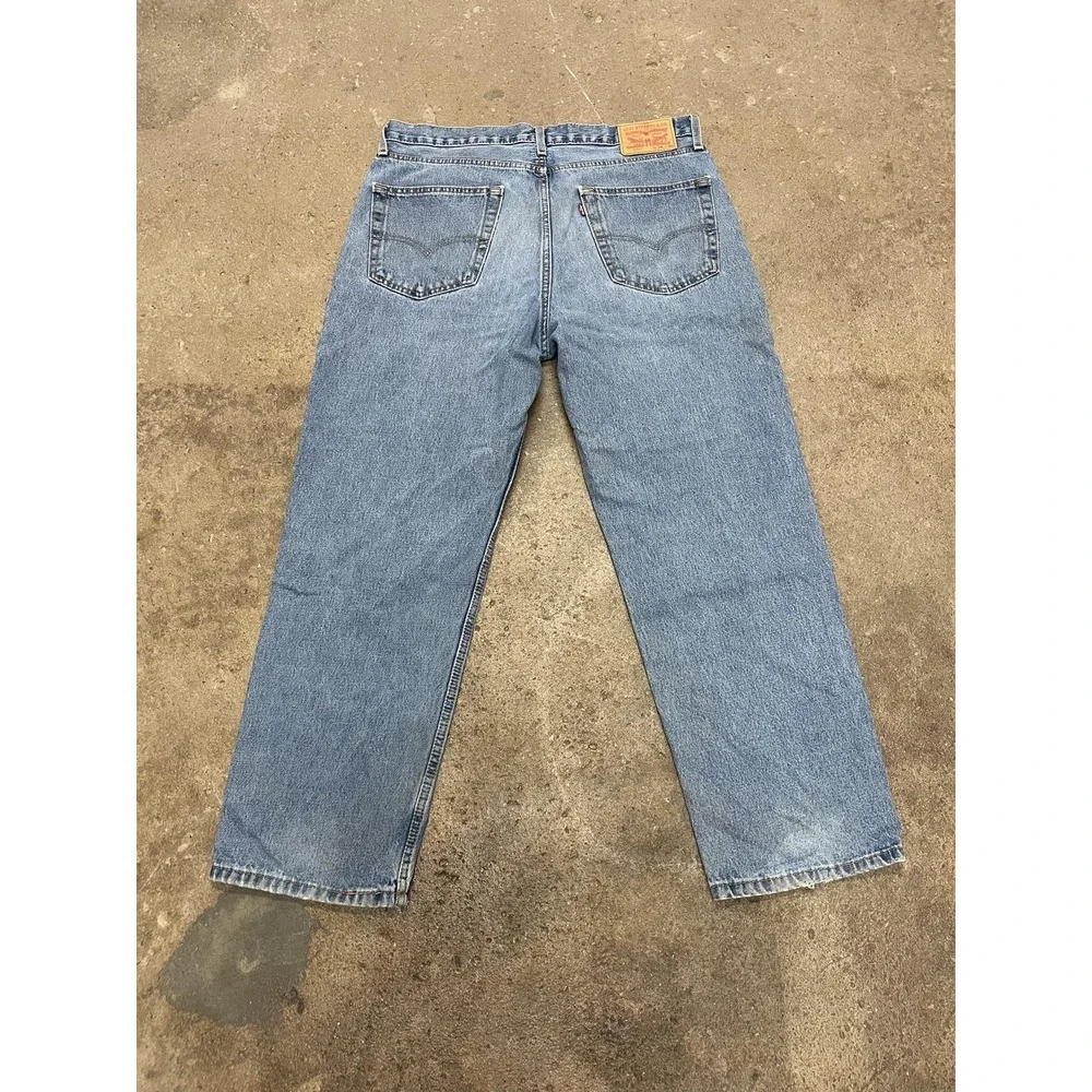 Levis 550 Jeans Mens 36x30 Blue Medium Wash Relaxed‎ Fit Tapered Leg Zip Fly